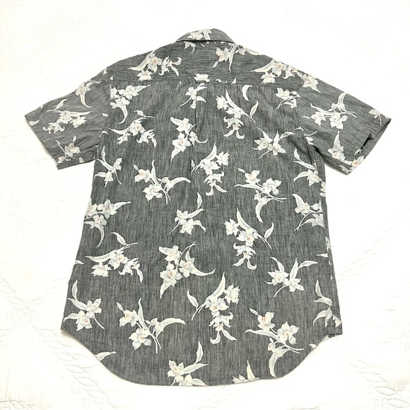 SUNRISE KINGDOM COTTON SOFT RELAXED ORCHIDS PRINT SHIRT SLEEVE BUTTON UP SHIRT - Picture 3 of 10